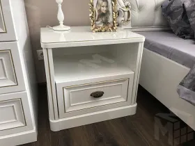Тумба прикроватная детская Натали белый глянец