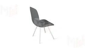 Стул Бруно (конус Т3) Белый муар, Кожзам Серый