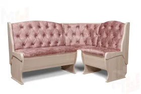 Кухонный уголок Орхидея Люкс (ясень/велюр Коралл)