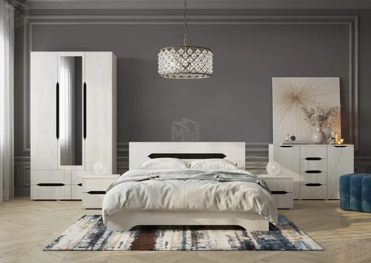 Шкаф Вега 3-х створчатый с ящиками/зеркало (прованс)