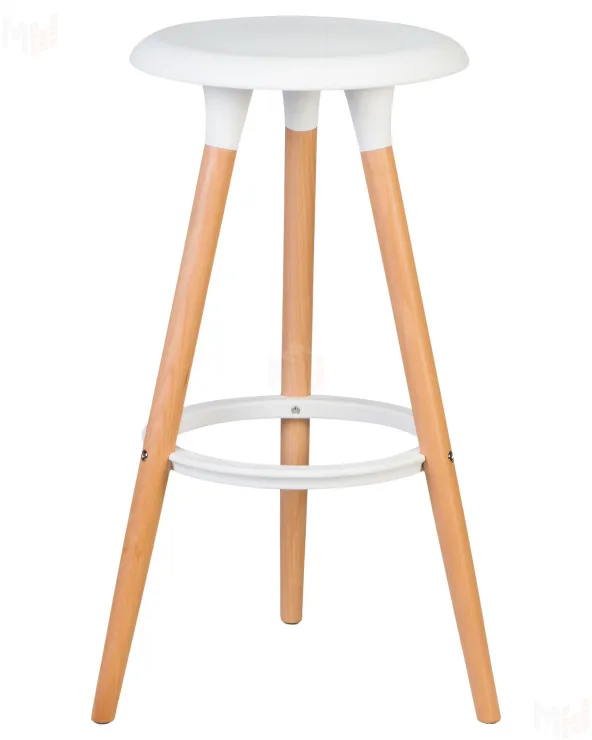 Табурет барный DOBRIN ROYCE (ножки светлый бук, цвет белый (W-02))