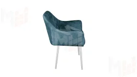 Стул Chester Т6 Белый муар Велюр V006 бирюзовый