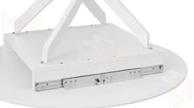 Стол обеденный раздвижной Бергамо Тип 1  Белый муар, Стекло матовое белый мрамор