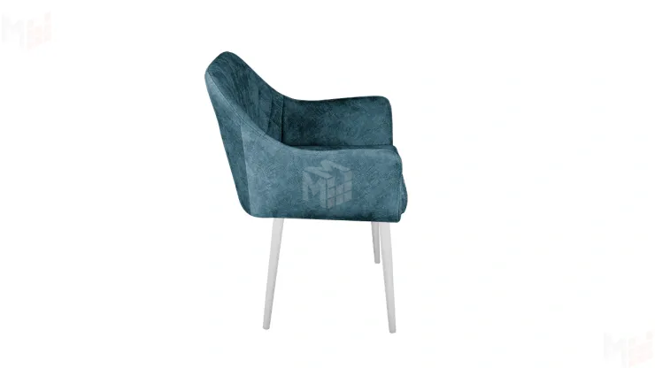 Стул Chester Т6 Белый муар Велюр V006 бирюзовый