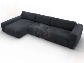Диван угловой Лига-066 НПБ Лонг угол левый ( TOWER 11 темно-серый )