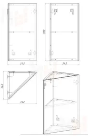 Шкаф-зеркало Угловой Норма Айсберг