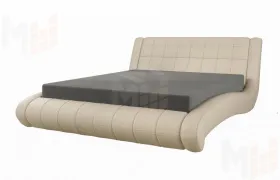 Кровать Шарлотта с подъемным механизмом (бежевый кожзам) 140*200 см