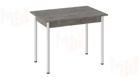 Стол Родос Тип 1 с опорой d40 Белый муар, Ателье темный