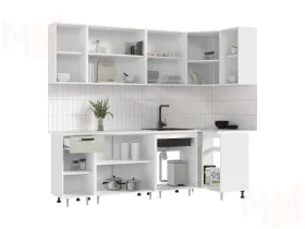 Кухня Рио New угловая 2,4*1,0 м Крафт белый