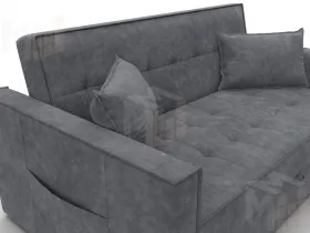 Диван прямой Лига-104 (140) ( BRUT 16 темно-серый )