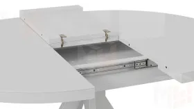 Стол обеденный раздвижной Стокгольм Тип 1  Белый муар, Стекло глянцевое белое