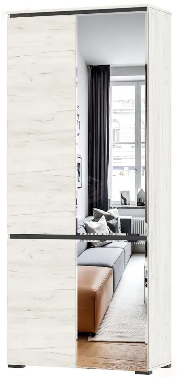 Шкаф ГРЕТТА 2С2ЗР  Дуб Крафт белый