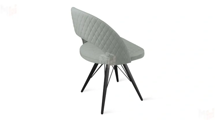 Стул Гэтсби К3 Черный муар, Велюр Confetti Silver