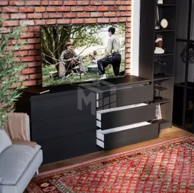 Комод Варма 6Д ясень черный