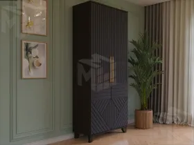 Шкаф 2-х створчатый Копенгаген (венге/черный матовый)