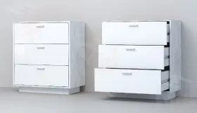 Комод К-3  ПД Эго Бетон Светлый/Белый Глянец