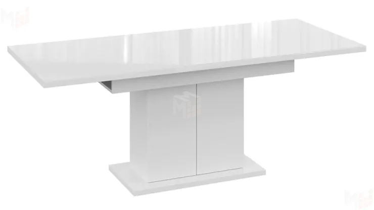 Стол раздвижной Детройт Тип 2 Белый, Стекло Белый глянец