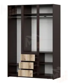 Шкаф для одежды Прага трехстворчатый Серия 3