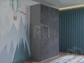 Шкаф трёхстворчатый Копенгаген (Анкор белый/серый графит)