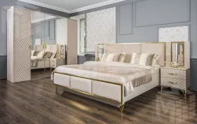 Шкаф Lara 5-дверный бежевый глянец