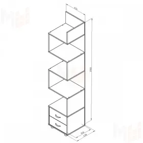 Пенал-стеллаж Дельта - 5.01