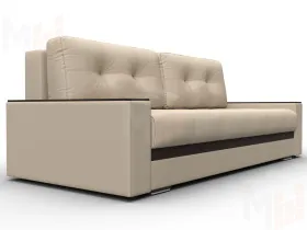 Диван прямой с декором Лига-096 НПБ ( Бежевый\Коричневый )