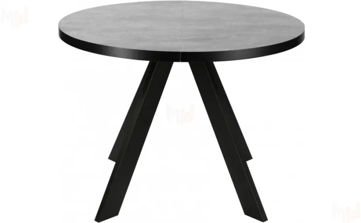 Стол раскладной Монти Лофт D100 Бетон/Черный