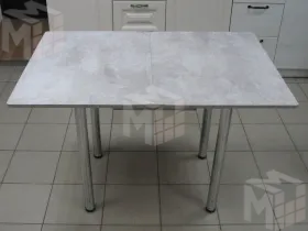 Стол Ломберный поворотно-раскладной с ящиком 780х580 (цемент светлый) ножки хром