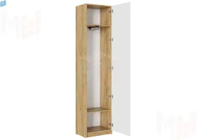 Прихожая Бостон со шкафом ШК-003 (МДФ белый глянец)