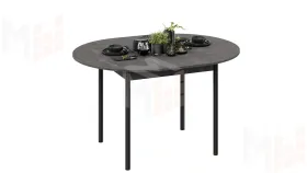 Стол обеденный раздвижной Терра Черный, Железный камень
