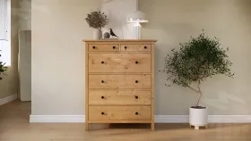 Комод КЫМОР 6 ящиков светло-коричневый