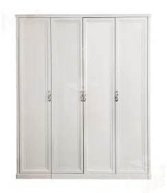 Шкаф Мишель 4-дверный (2+2) без зеркал белый матовый