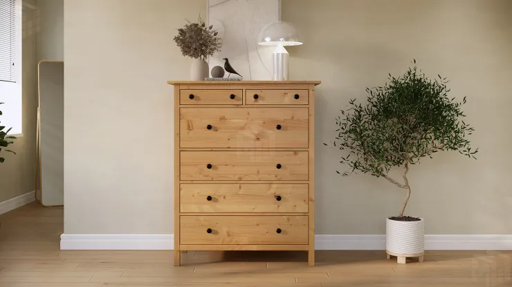 Комод КЫМОР 6 ящиков светло-коричневый