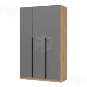 Шкаф для одежды ШК-02 Лион 3-х створчатый, дуб крафт/графит