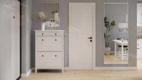 Тумба для обуви из массива Кымор 89 с ящиком, белая