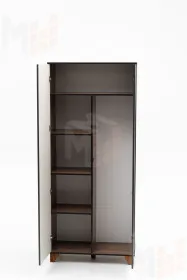 Шкаф 2-х створчатый Копенгаген (венге/черный матовый)