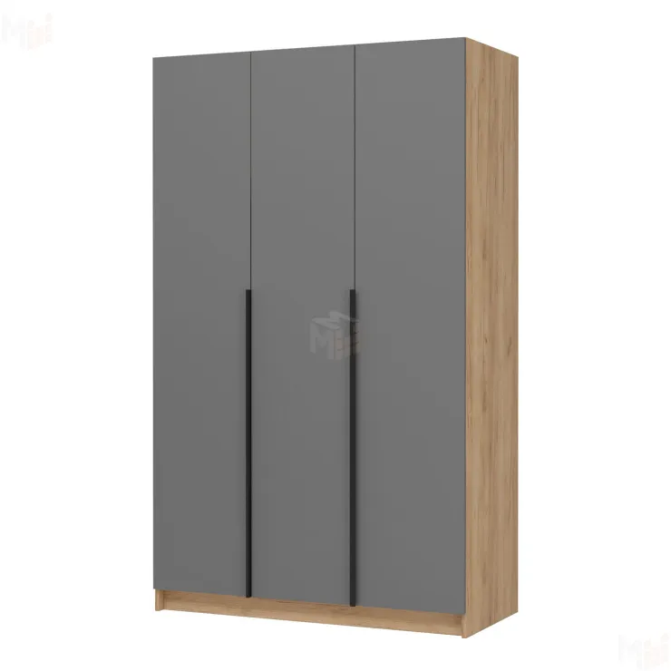 Шкаф для одежды ШК-02 Лион 3-х створчатый, дуб крафт/графит