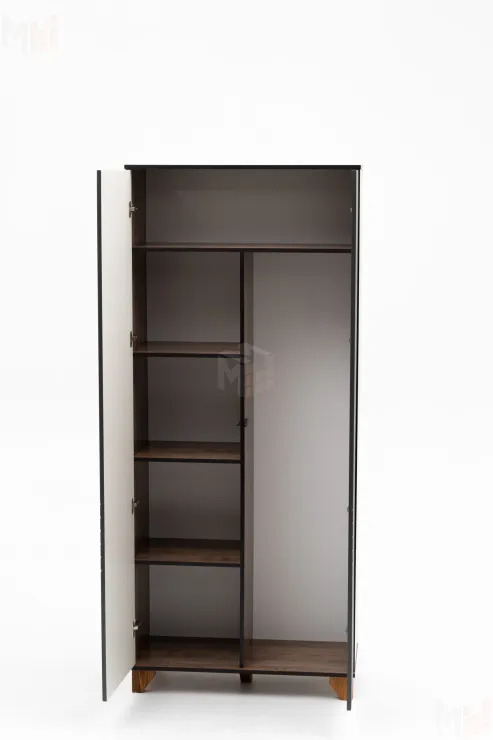 Шкаф 2-х створчатый Копенгаген (венге/черный матовый)