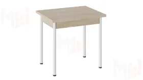 Стол  раздвижной Родос Тип 2 с опорой d40 Белый муар, Дуб Сонома