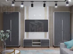 Гостиная Копенгаген белый/серый графит вариант 1