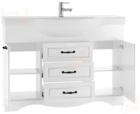Тумба под умывальник "Классика 120" RICH белое дерево Домино