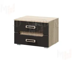 Тумба прикроватная Ким сонома/графит софт (2 шт)