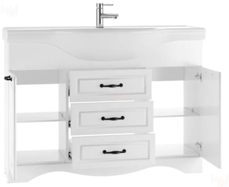 Тумба под умывальник "Классика 120" RICH белое дерево Домино