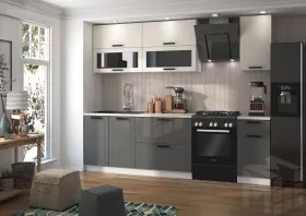 Кухня Монако 2,0 комп №2 Белый софт/Графит софт