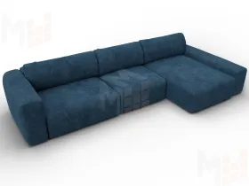 Диван угловой Лига-066 НПБ Лонг угол правый ( BRUT 11 синий )