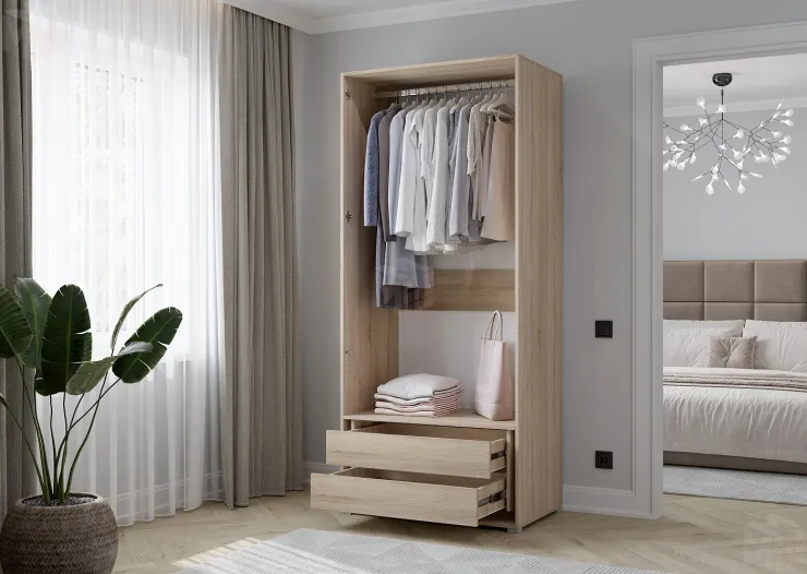 Шкаф Бостон 2-х створчатый 1000 с ящиками (сонома)