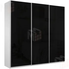Шкаф-купе Прайм 3-х дверный Черное стекло 180 см