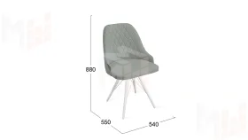 Стул Гранд К3 Белый матовый, Велюр Confetti Silver