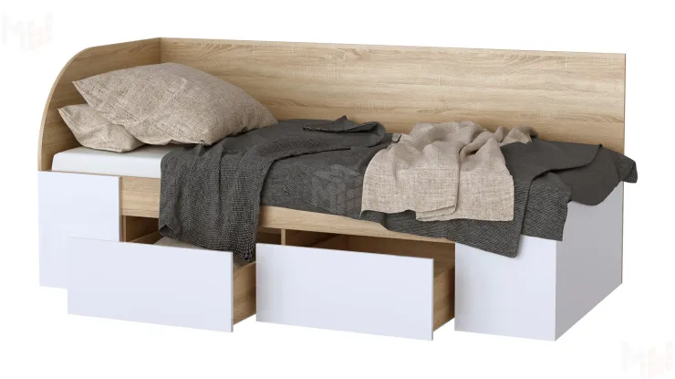 Кровать-софа КР900  Беатрис Сонома-Белый глянец