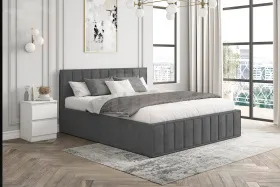 Мягкая кровать Лана 1,6 с подъемным механизмом (графит велюр)